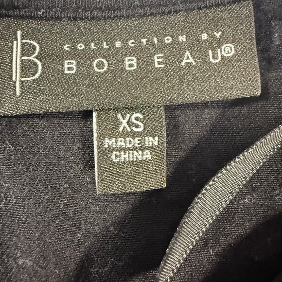 Bobeau Women’s XS Black Chiffon Layered Blouse Sheer Half Sleeve Top - Picture 4 of 8